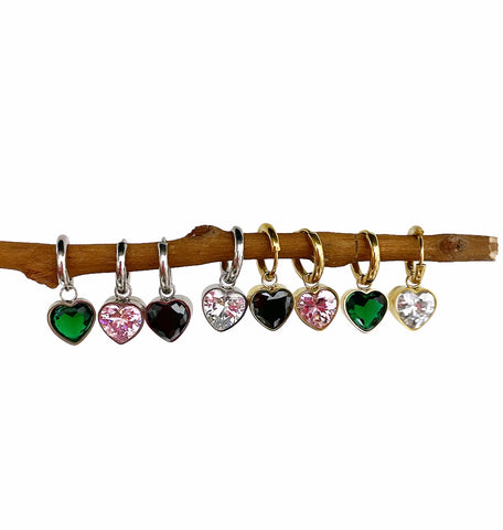 Mono orecchino cuore crystal punto luce