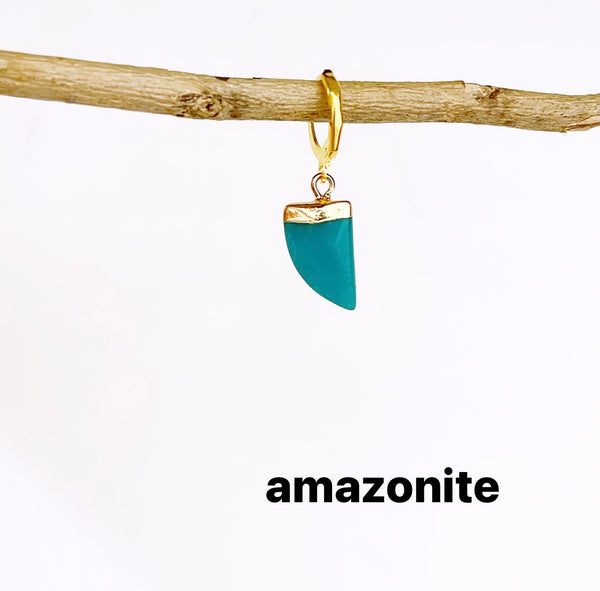 Mono orecchino dentino pietra vari colori