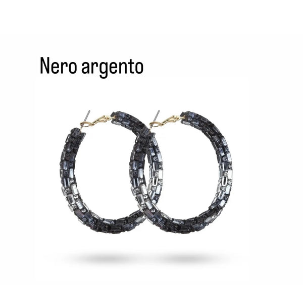 Coppia orecchini bling bling crystal vari colori