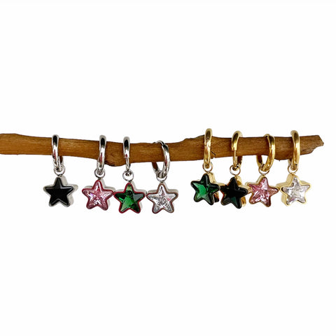 Mono orecchino stella crystal punto luce