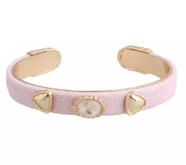 Bracciale regolabile pelle e applique