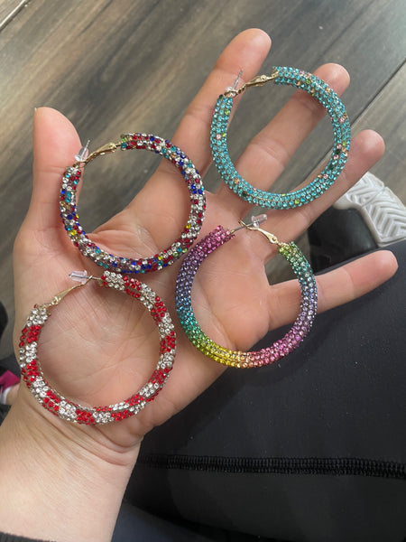 Coppia orecchini bling bling fantasia vari colori