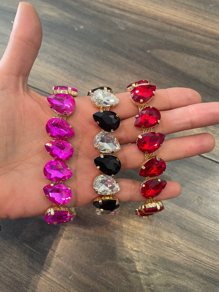 Bracciale  vari colori maxi tennis goccia bling bling