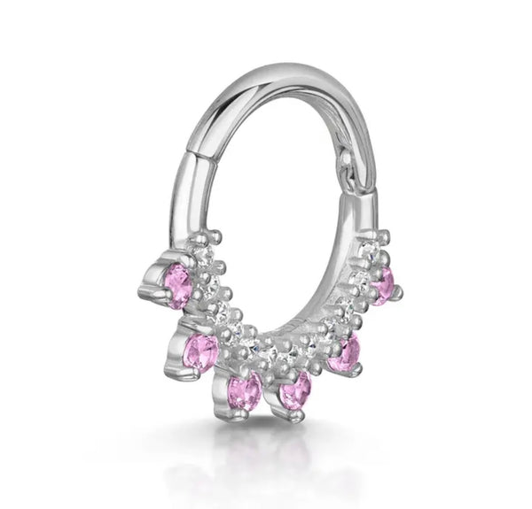 Mono orecchino daith piercing vari colori in argento 925