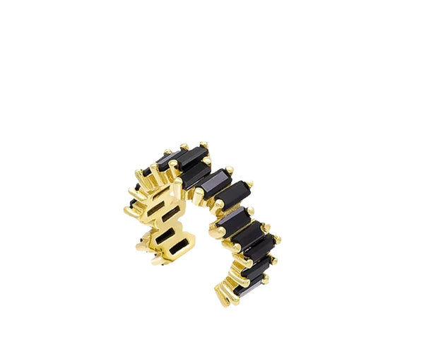 Mono earcuff argento 925 con giro barrette  crystal
