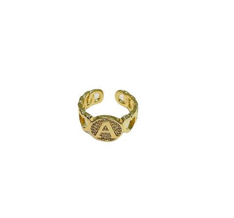 Anello regolabile lettera iniziale groumette con cuore