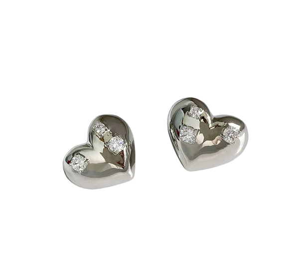 Coppia orecchini Bubbles argento 925 cuore Baloon crystal lobo