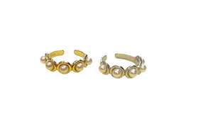 Anello fedina giro perle