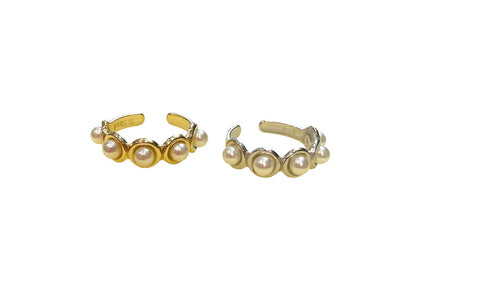 Anello fedina giro perle