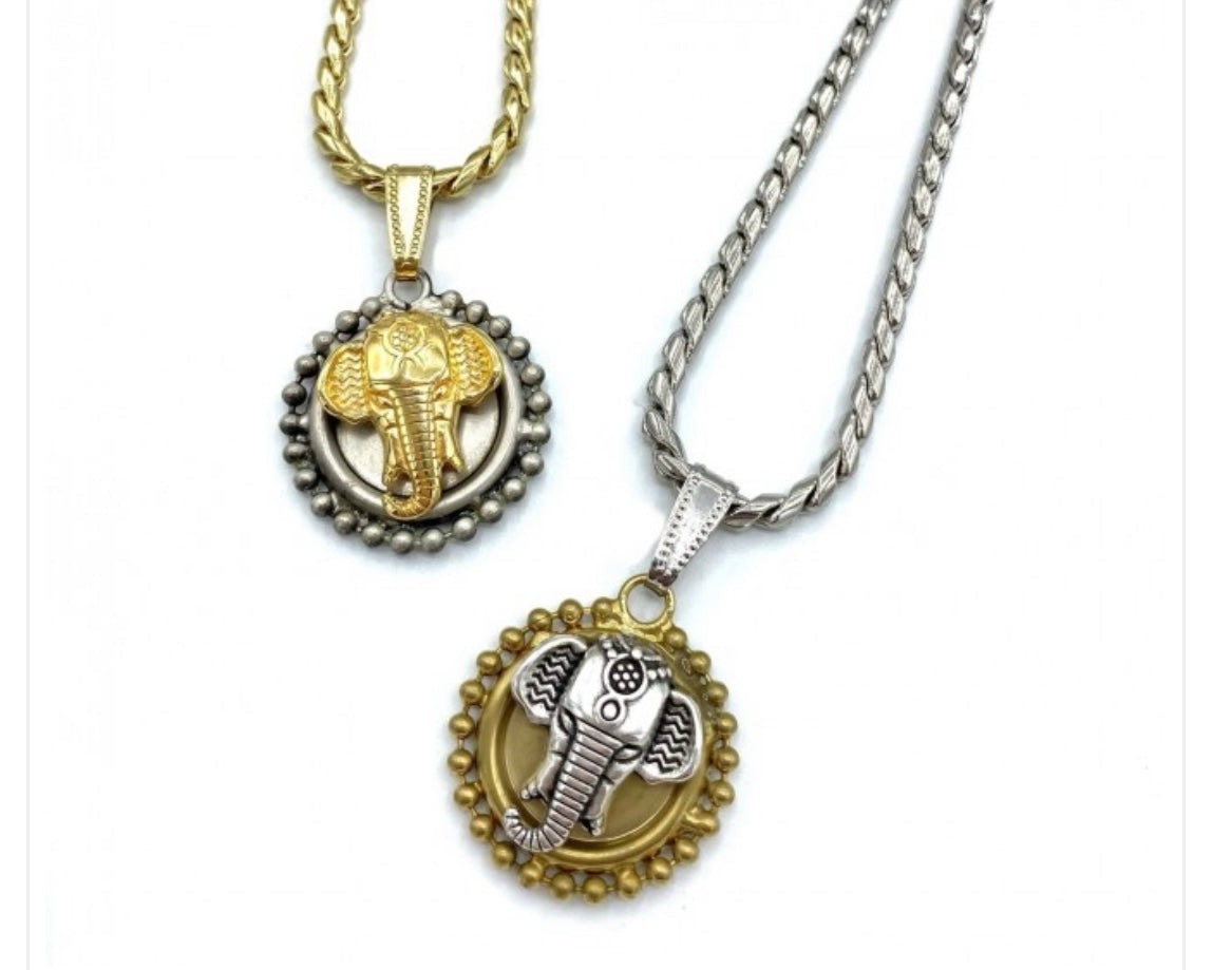Collana botteguccia elefante medaglia piccola