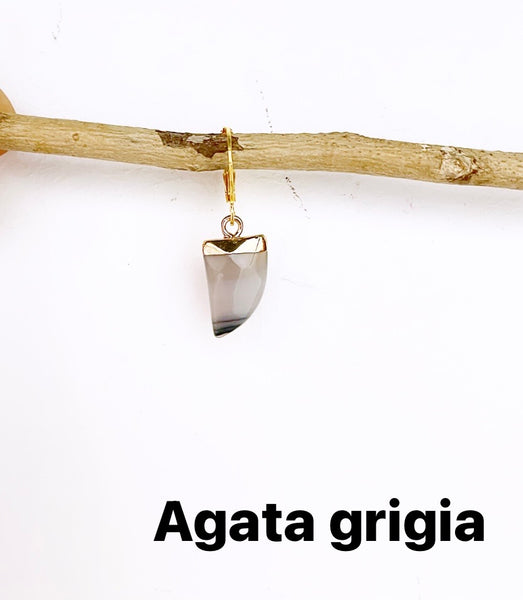 Mono orecchino dentino pietra vari colori