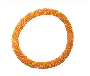 Rollon bracciale perline Nepal Orange