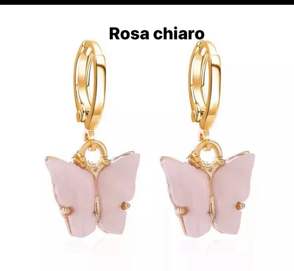 Mono orecchino farfalla madreperla vari colori