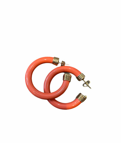 Mono orecchino hoops botteguccia resina 4 cm