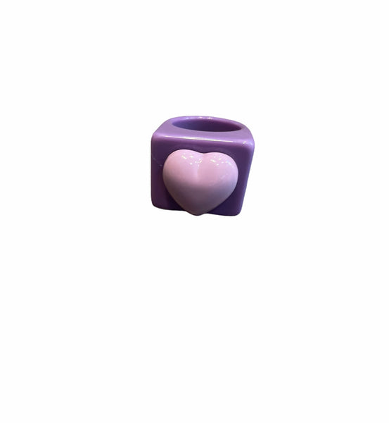 Anello resina con  cuore l’anello sceglie dove andare