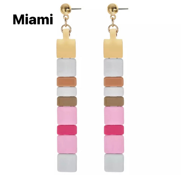 Coppia orecchini lego tasselli colorati