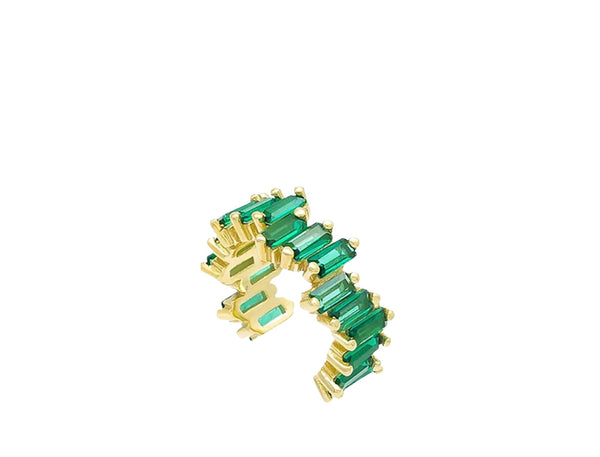 Mono earcuff argento 925 con giro barrette  crystal