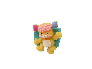 Anello resina barretta quadrata vari colori popples giallo