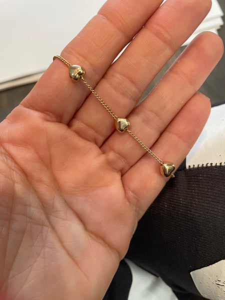 Cavigliera cuori tridimensionali