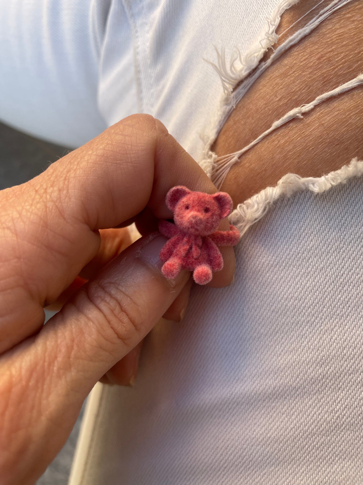 Anello regolabile  orsacchiotto teddy bear velluto vintage style