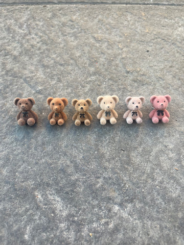 Mono orecchino vari colori orsacchiotto teddy bear velluto vintage style