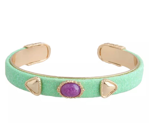 Bracciale regolabile pelle e applique