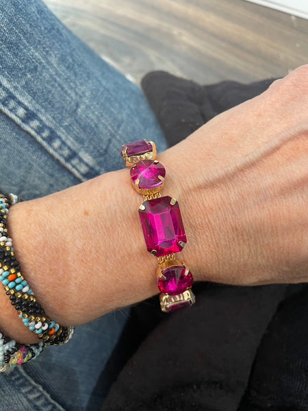 Bracciale vari colori crystal maxi bling bling tennis un filo