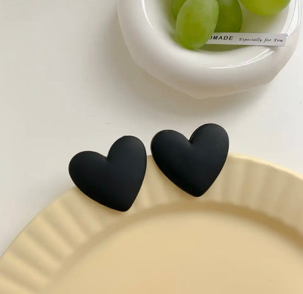 Coppia orecchini cuore resina argento 925