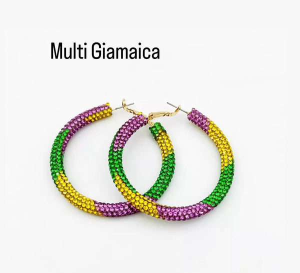 Coppia orecchini bling bling fantasia vari colori