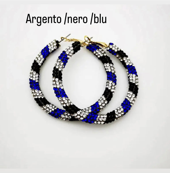 Coppia orecchini bling bling fantasia vari colori