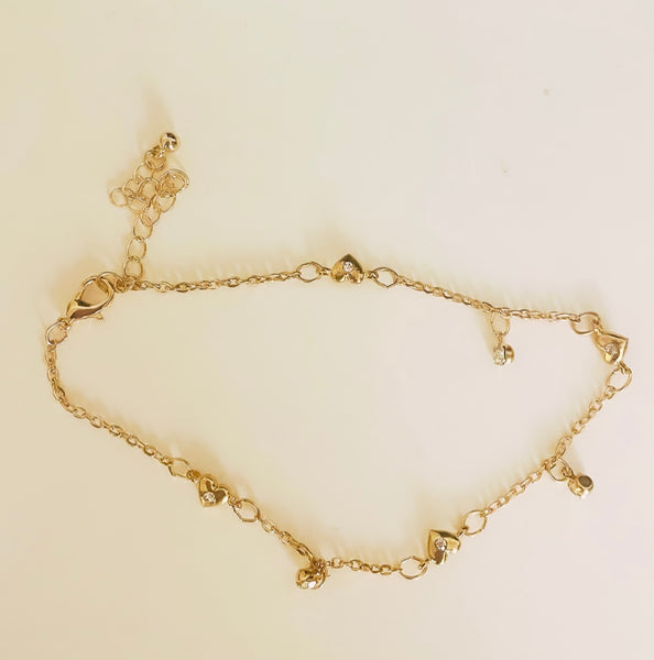 Cavigliera cuori e punti luce