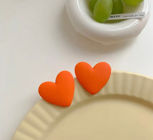 Coppia orecchini cuore resina argento 925