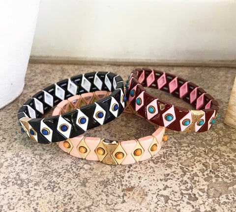 Bracciale lego smalti colorati con occhio