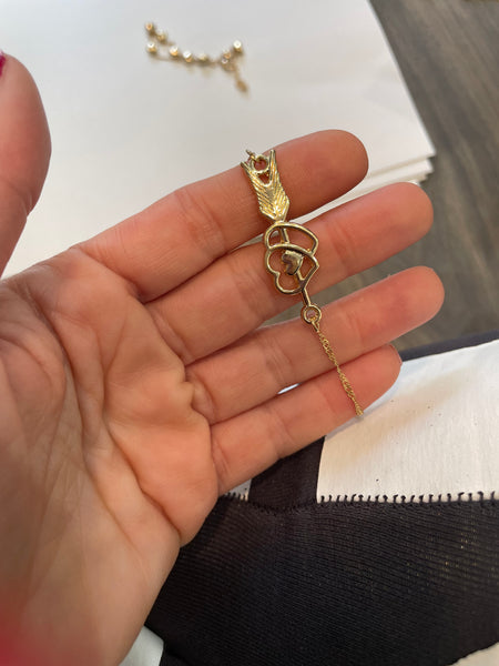Cavigliera doppio cuore con freccia