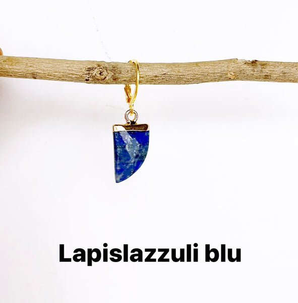 Mono orecchino dentino pietra vari colori