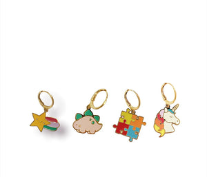 Mono orecchino vari soggetti principessa glam funny charms