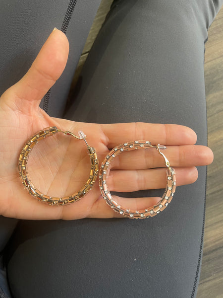 Coppia orecchini bling bling crystal vari colori