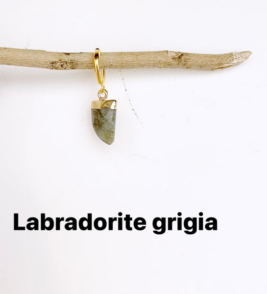 Mono orecchino dentino pietra vari colori