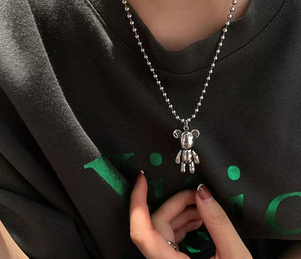 Collana orsacchiotto tatuato argento 925