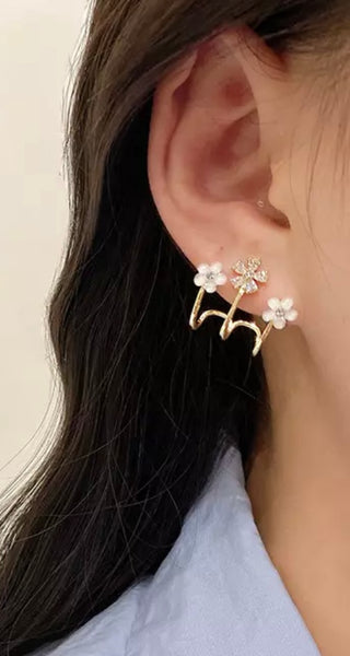 Mono orecchino argento 925  con 3 fiori