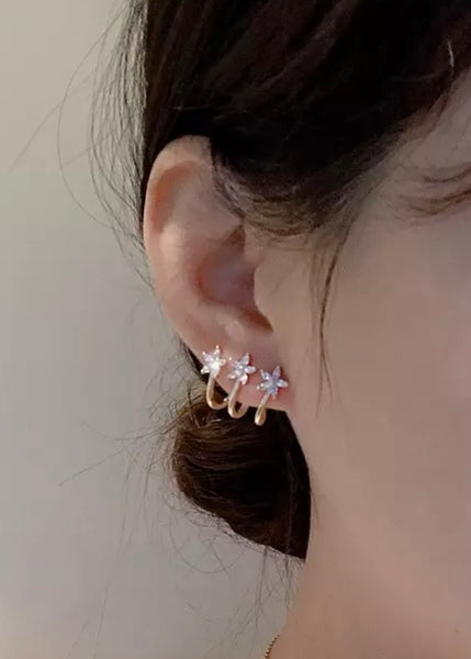 Mono orecchino argento 925 con 3 stelline