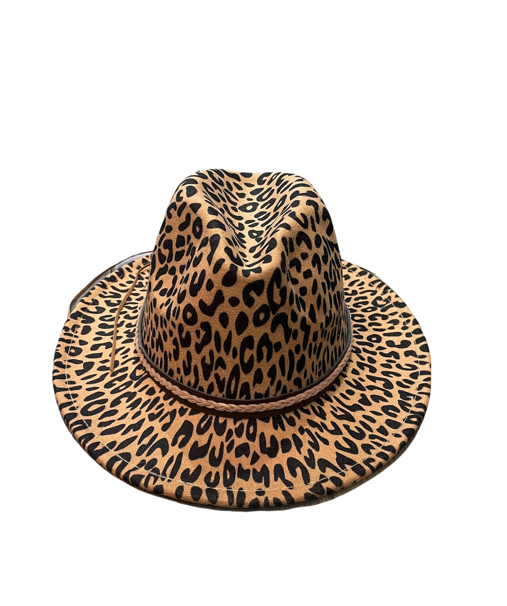 Cappello Fedora maculato interno verde pistacchio cintura accessorio estraibile