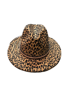 Cappello Fedora maculato interno verde pistacchio cintura accessorio estraibile