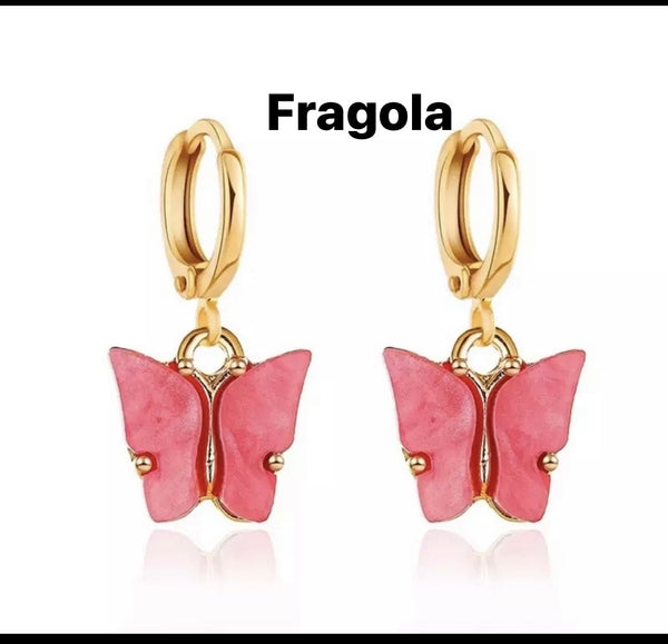 Mono orecchino farfalla madreperla vari colori