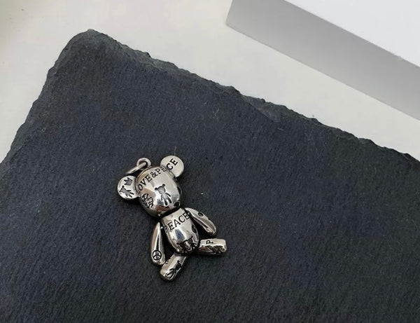 Collana orsacchiotto tatuato argento 925