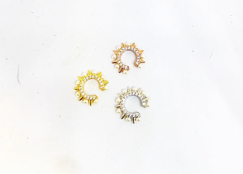 Earcuff spike pearl mini perle borchie zirconi