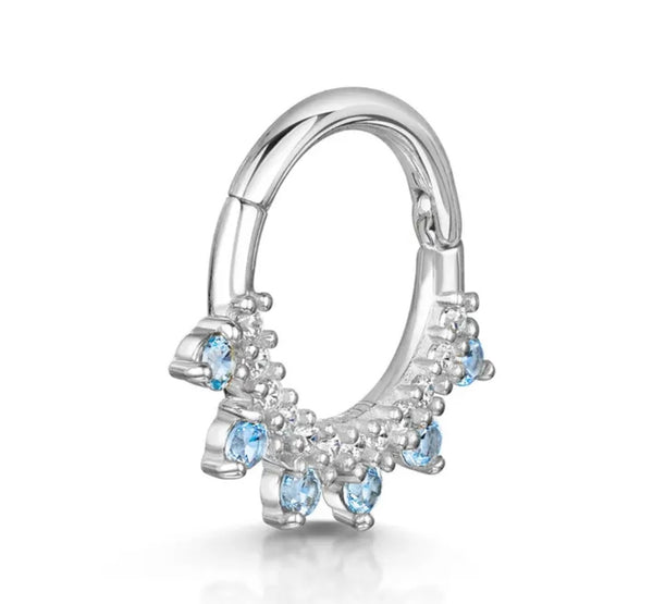 Mono orecchino daith piercing vari colori in argento 925