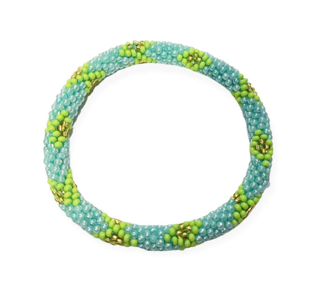 Rollon bracciale perline Nepal light green