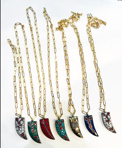Collana personalizzabile corno grande handmade estrella