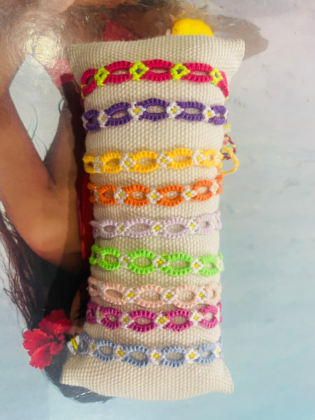 Bracciale cavigliera vari colori  friendship fiorellini